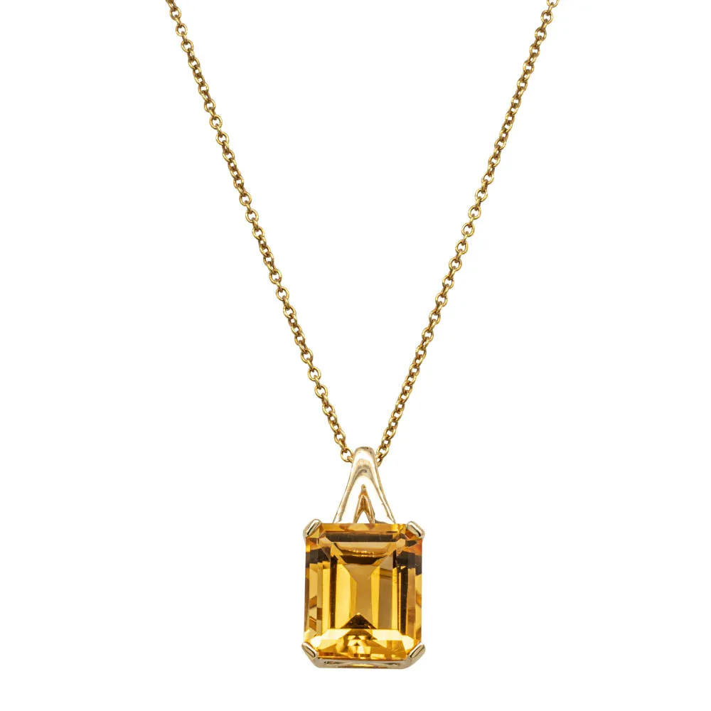 14ct Yellow Gold Citrine Pendant