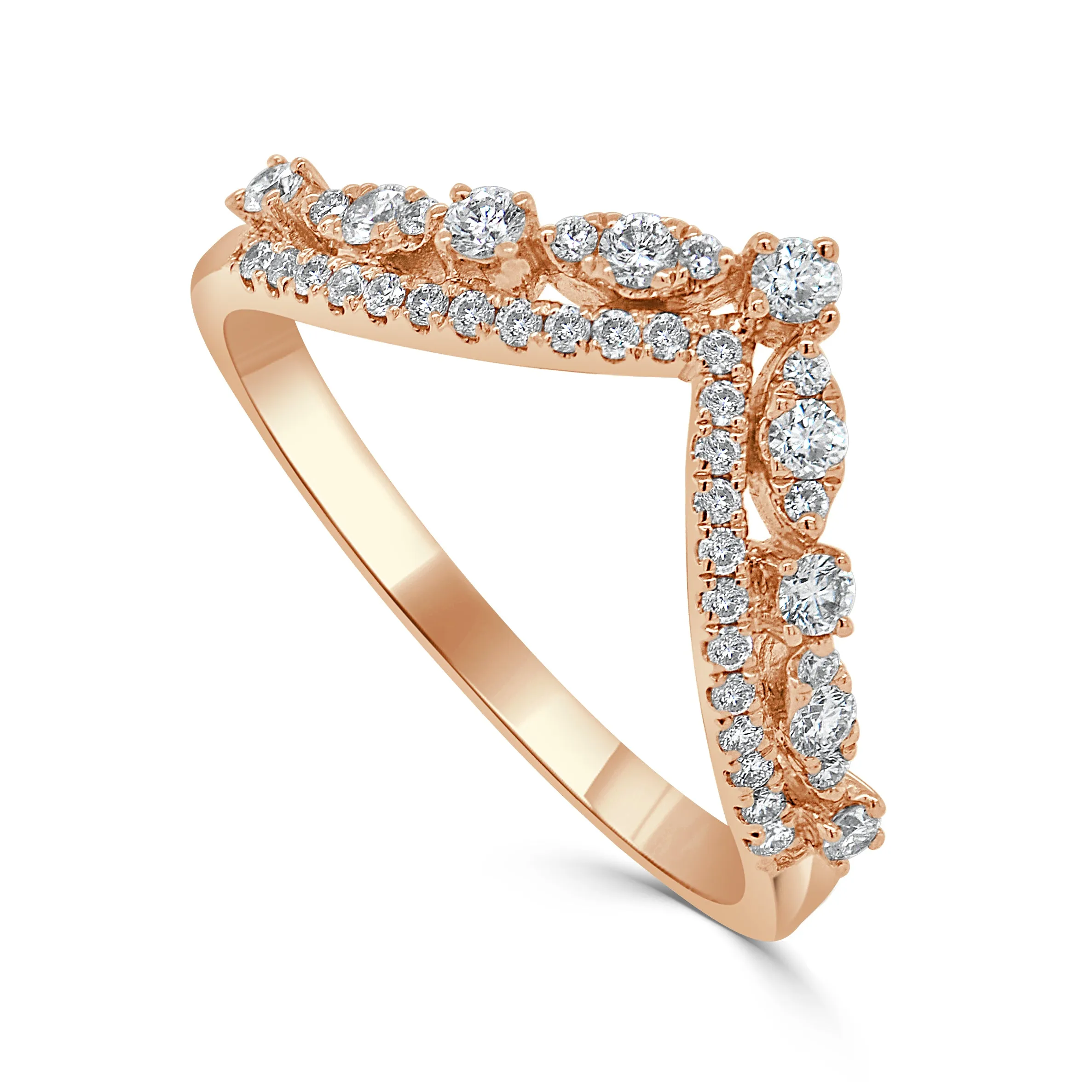 14k Gold & Diamond Tiara Ring - 0.37ct