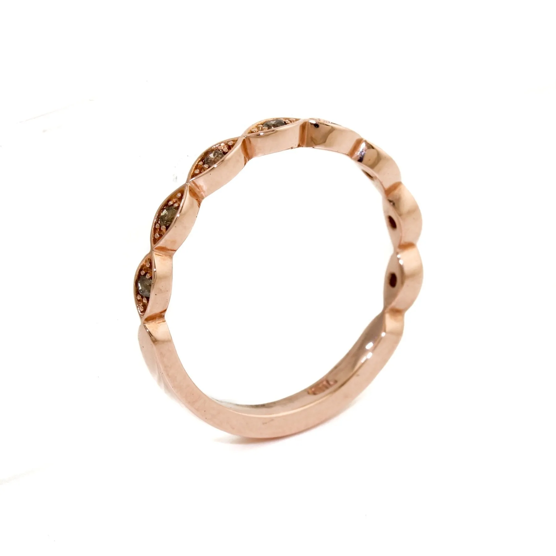 14K Rose Gold x Pave Salt & Pepper Diamond Band