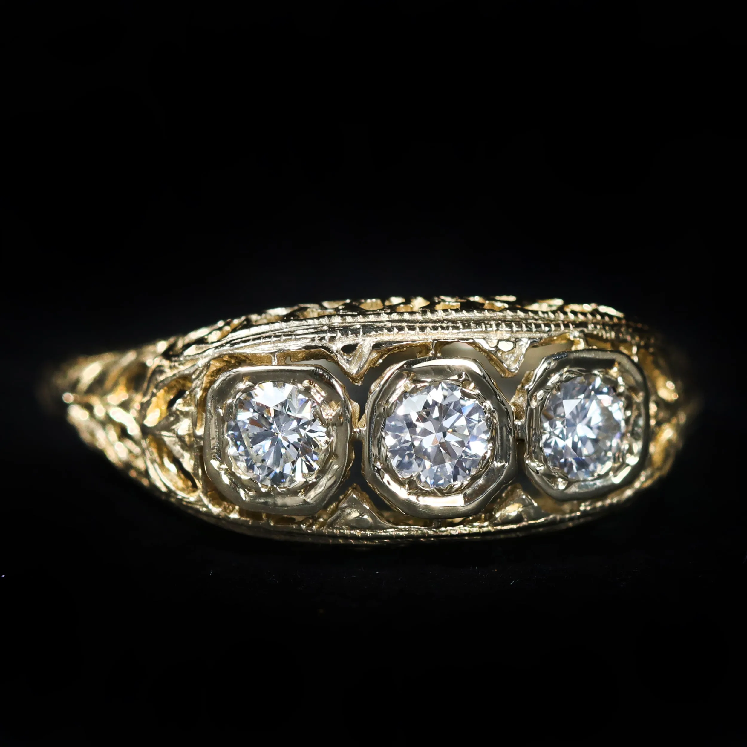 14K Yellow Gold 0.37 CTW Diamond Ring