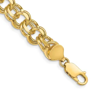 14k Yellow Gold Double Link Charm Bracelet