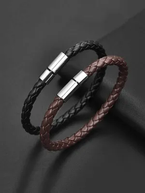 2pcs Men Magnetic Buckle Bracelet