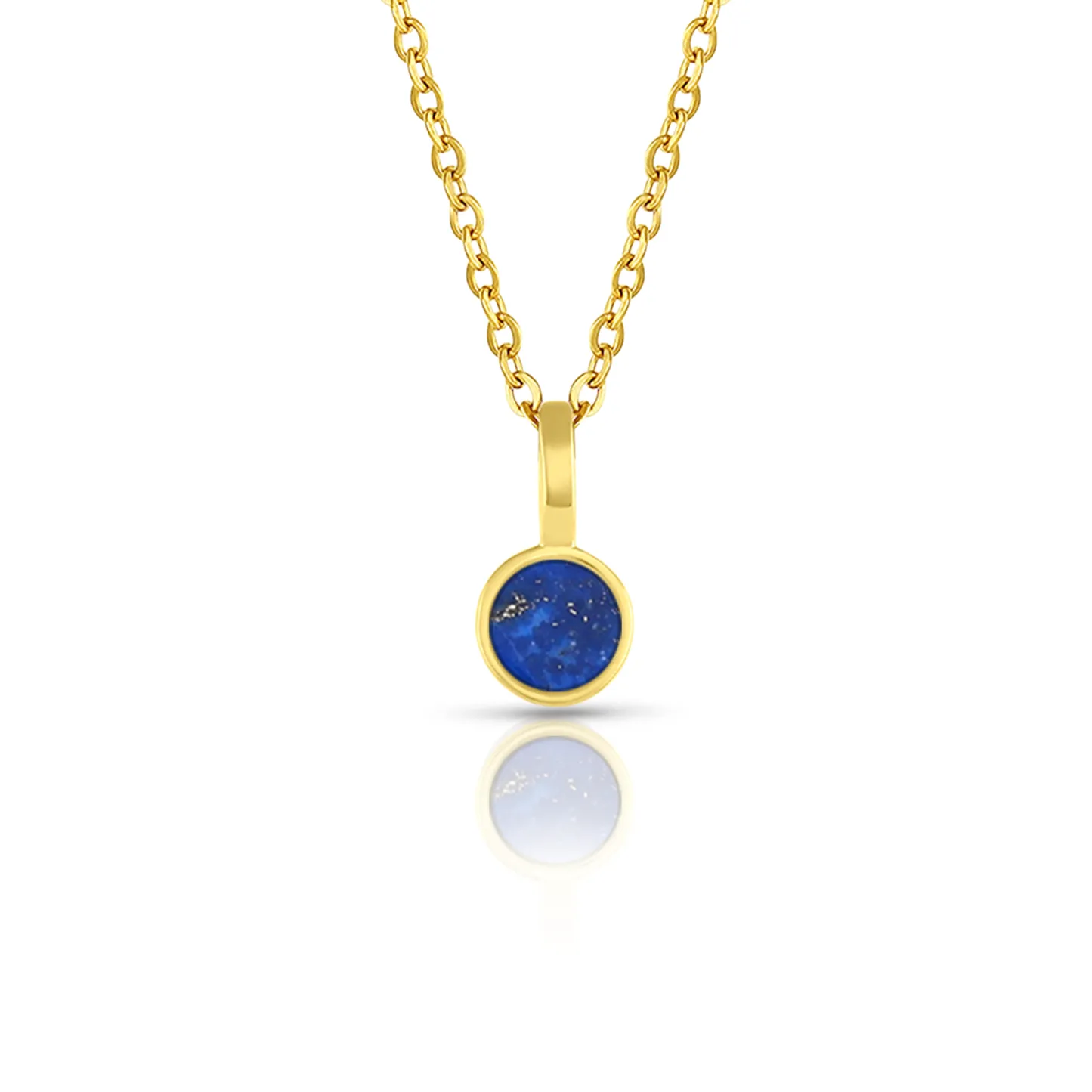 5mm Round Charm Necklace in Lapis Lazuli