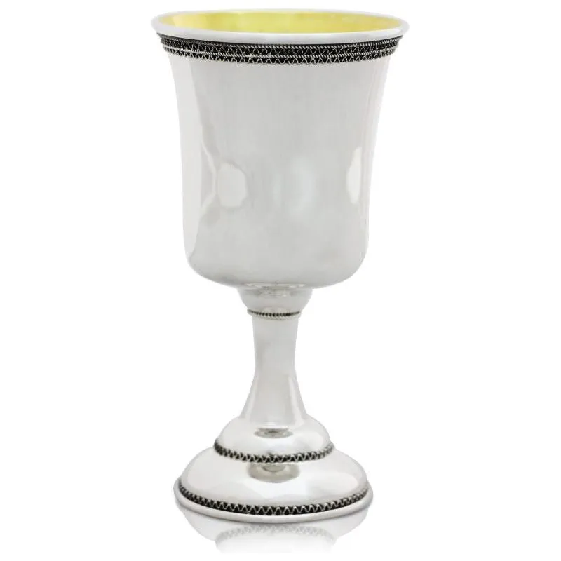 925 Sterling Silver Filigree Kiddush Cup OVADIA 5.5" Hand Made in Israel by NADAV