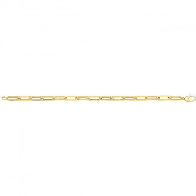 9ct Yellow Gold Ladies Paperclip Bracelet BR646