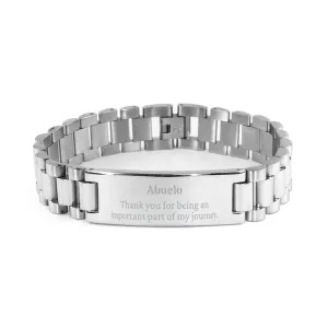 Abuelo Appreciation Gifts, Thank you for being an important part, Thank You Ladder Stainless Steel Bracelet for Abuelo, Birthday Unique Gifts for Abuelo