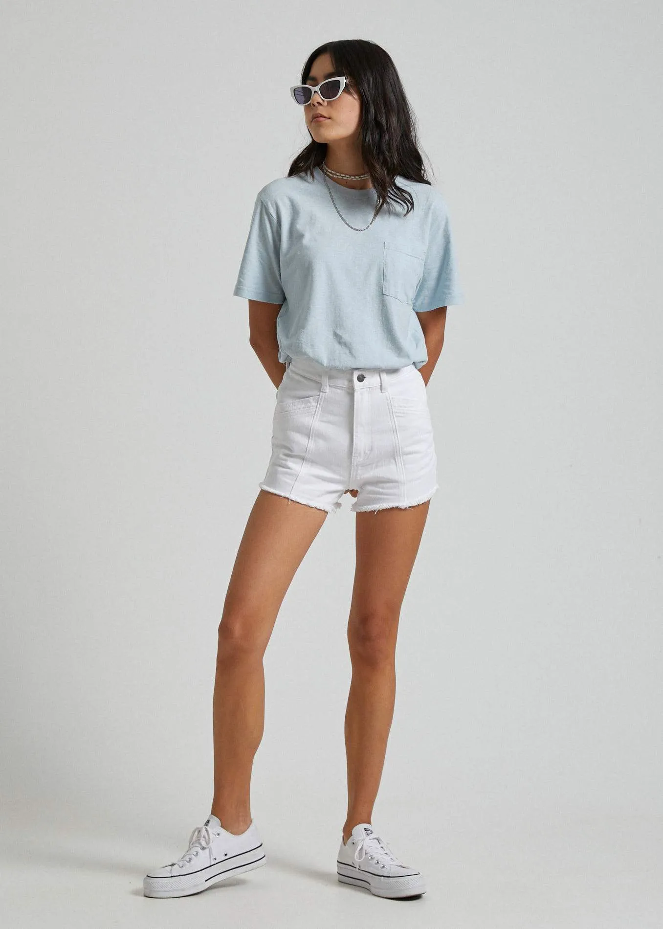 Afends Womens Tilly - Hemp Boyfriend Pocket Tee - Wash