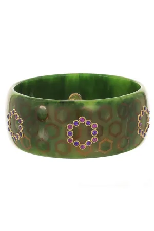 Amethyst Green Bakelite Bangle Bracelet