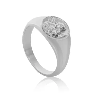 Angel Signet Ring - Silver