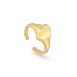 Ania Haie Gold Arrow Adjustable Signet Ring R049-02G