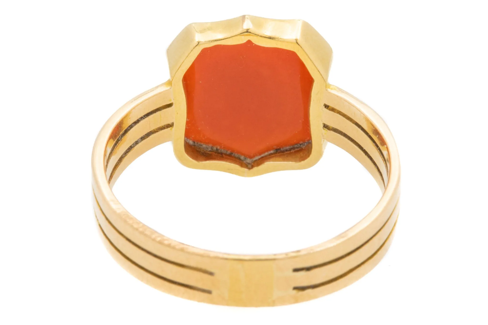 Antique 15ct Gold Sardonyx Signet Ring, 'WCA' Initials