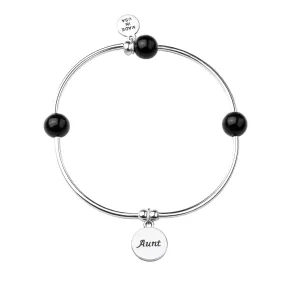 Aunt | Soft Bangle Charm Bracelet | Onyx