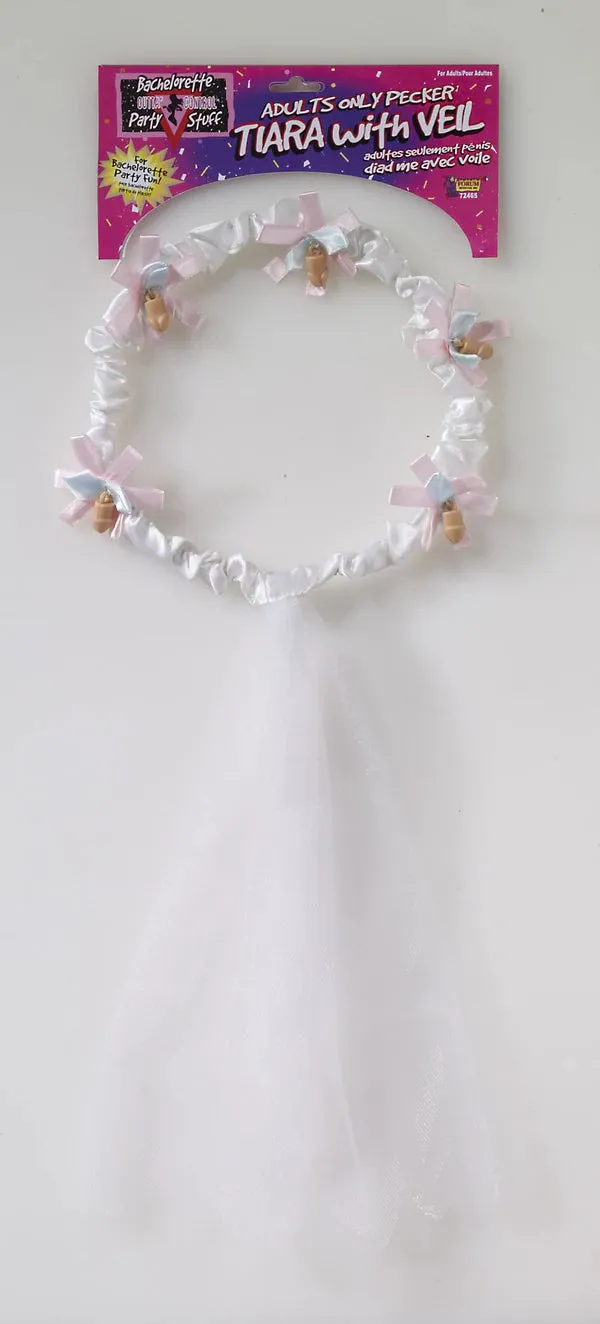 Bachelorette Tiara & Veil with Penis