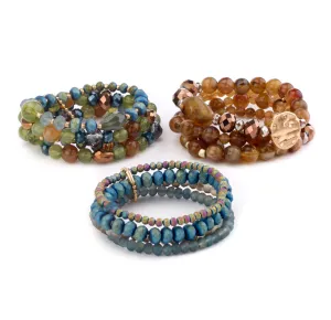 Beaded Stretch Bracelets in Fall Colors