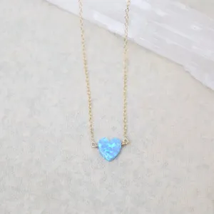 Blue Opal Heart Necklace