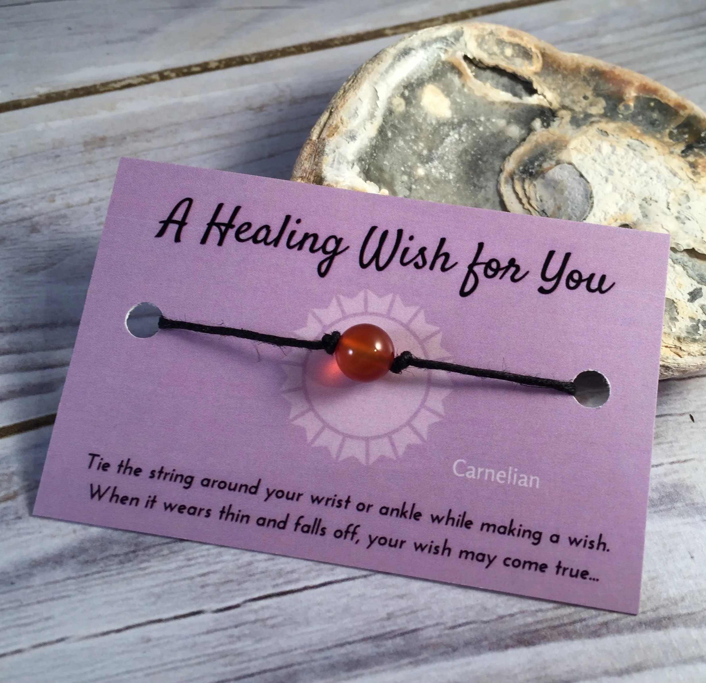 Carnelian Bead Hemp Wish Bracelet - A Healing Wish