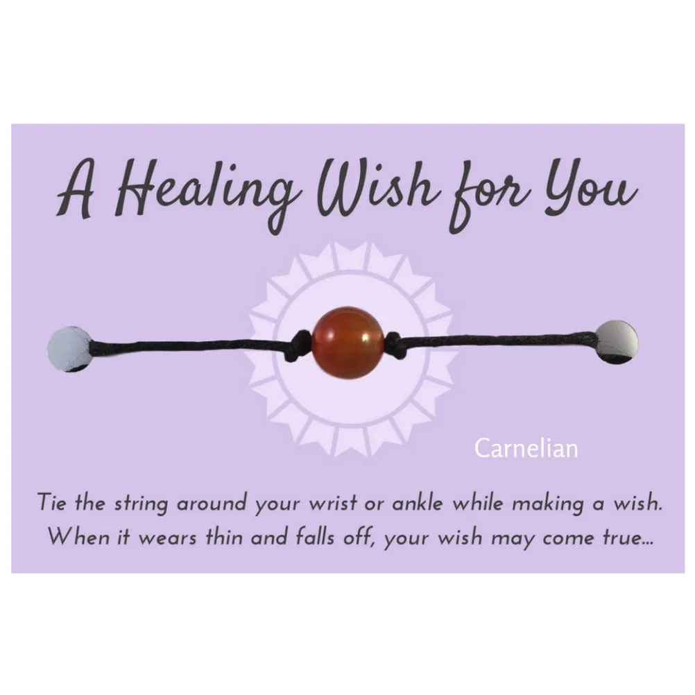 Carnelian Bead Hemp Wish Bracelet - A Healing Wish