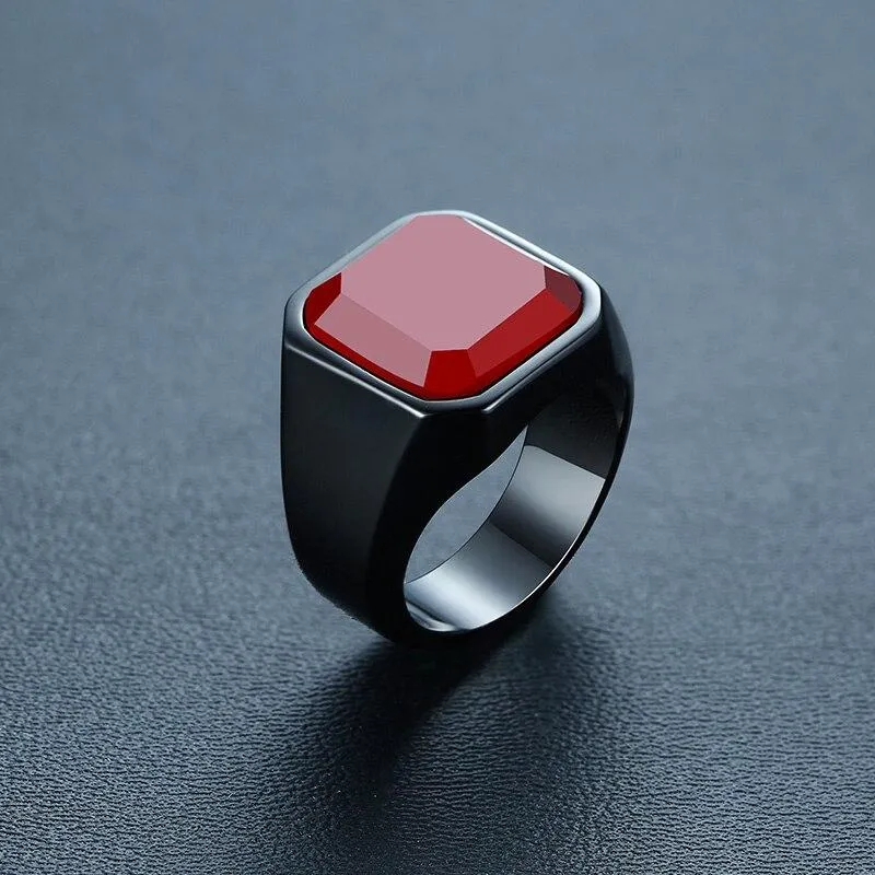 Carnelian Crystal Signet Ring