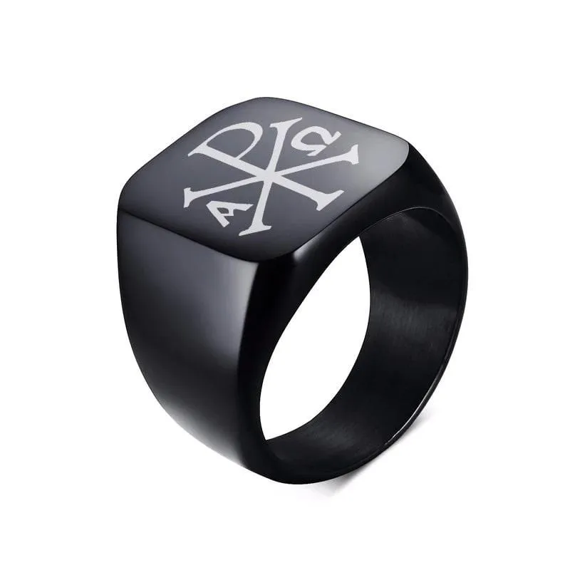 Christian Ring <br> Chi Rho Signet Ring