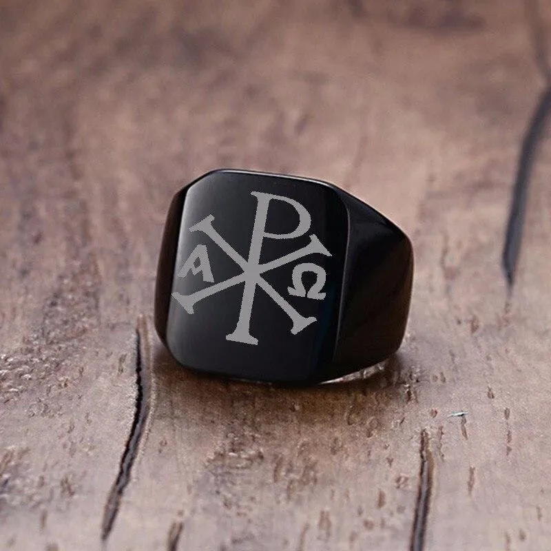 Christian Ring <br> Chi Rho Signet Ring