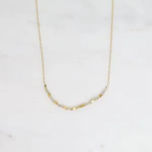 Citrine & 18k Gold Vermeil Cubes Arc Necklace