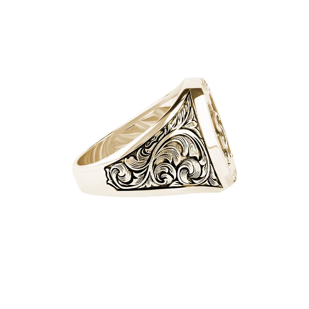 Classic Statement Signet Ring in Gold