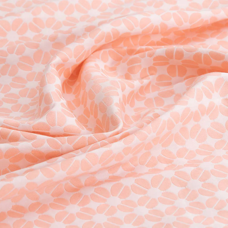 Coral & White Jacquard 5282