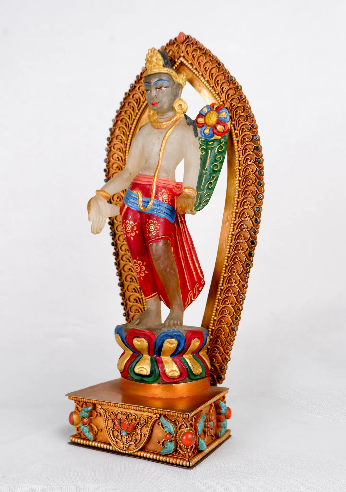 Crystal Tara Handpainted Standing Statue