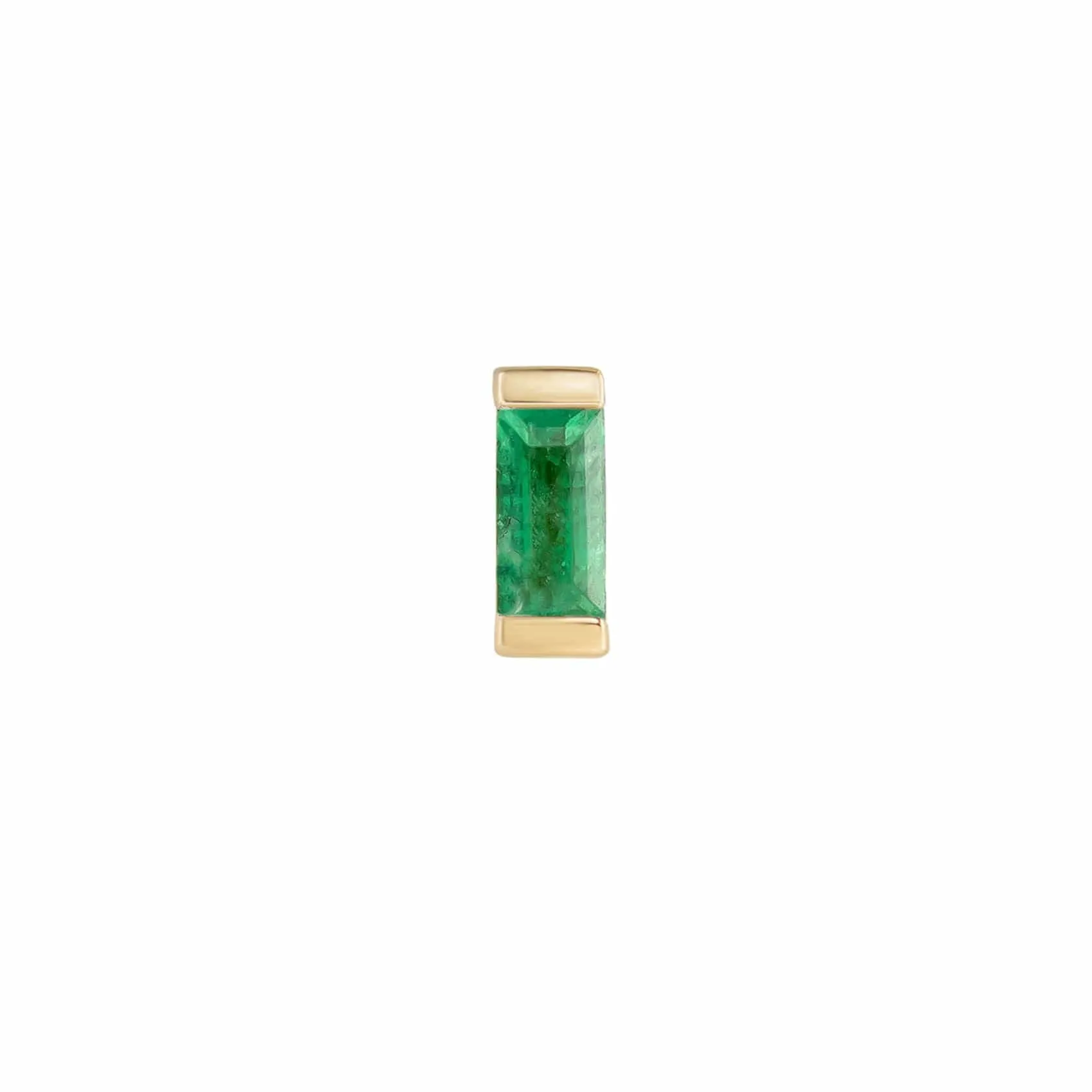 Emerald Mini Claw Set Baguette Stud - Single