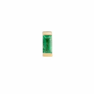 Emerald Mini Claw Set Baguette Stud - Single