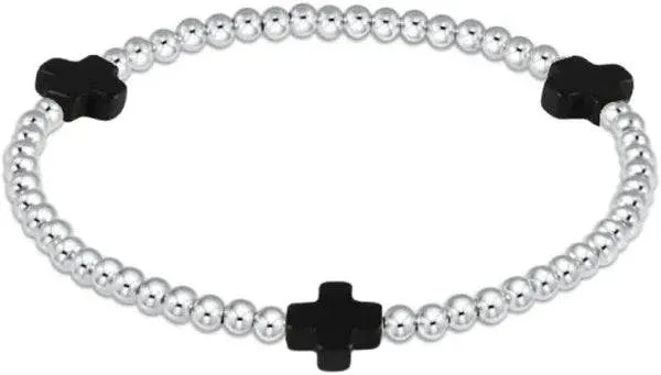 Enewton Extends - Signature Cross Sterling 3mm Bead Bracelet - Onyx