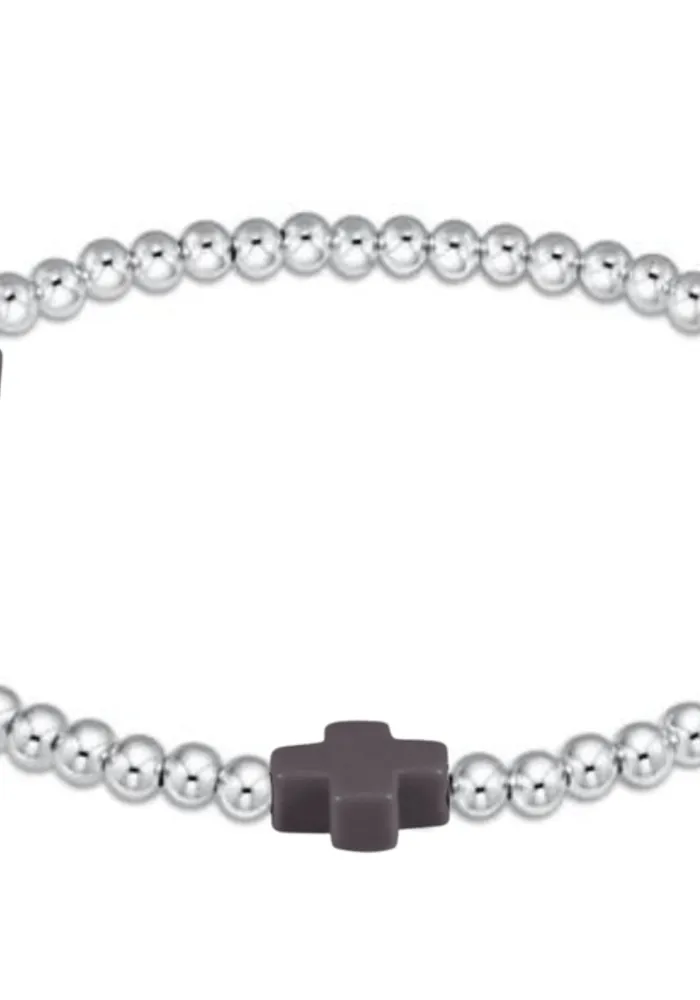 Enewton Extends - Signature Cross Sterling 3mm Bead Bracelet - Onyx