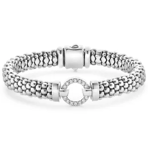 Enso Diamond Circle Caviar Bracelet | 9mm