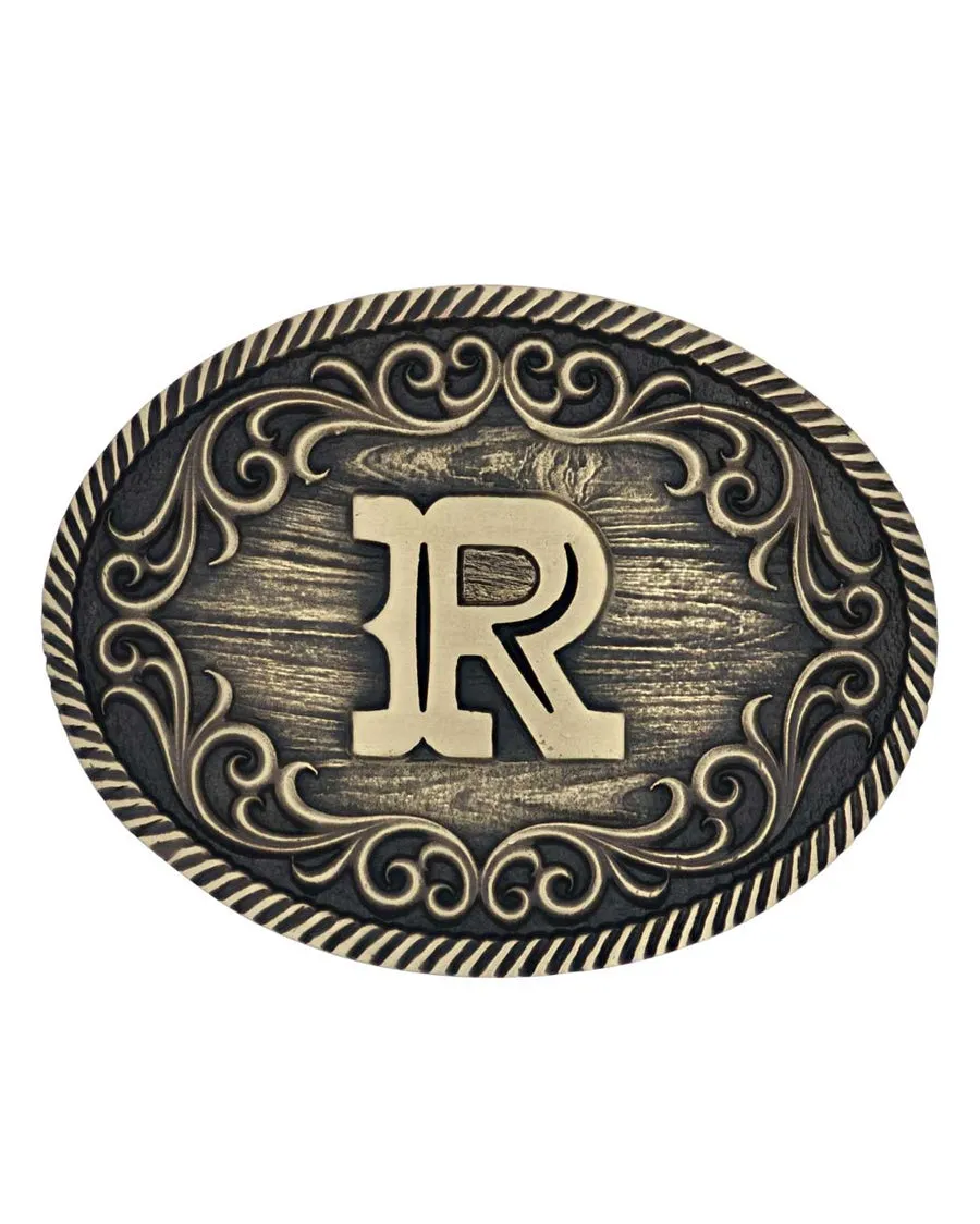 Filigree Initial "R" Belt Buckle