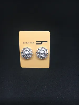 Filigrere Silver Circle Earrings (Clip On)