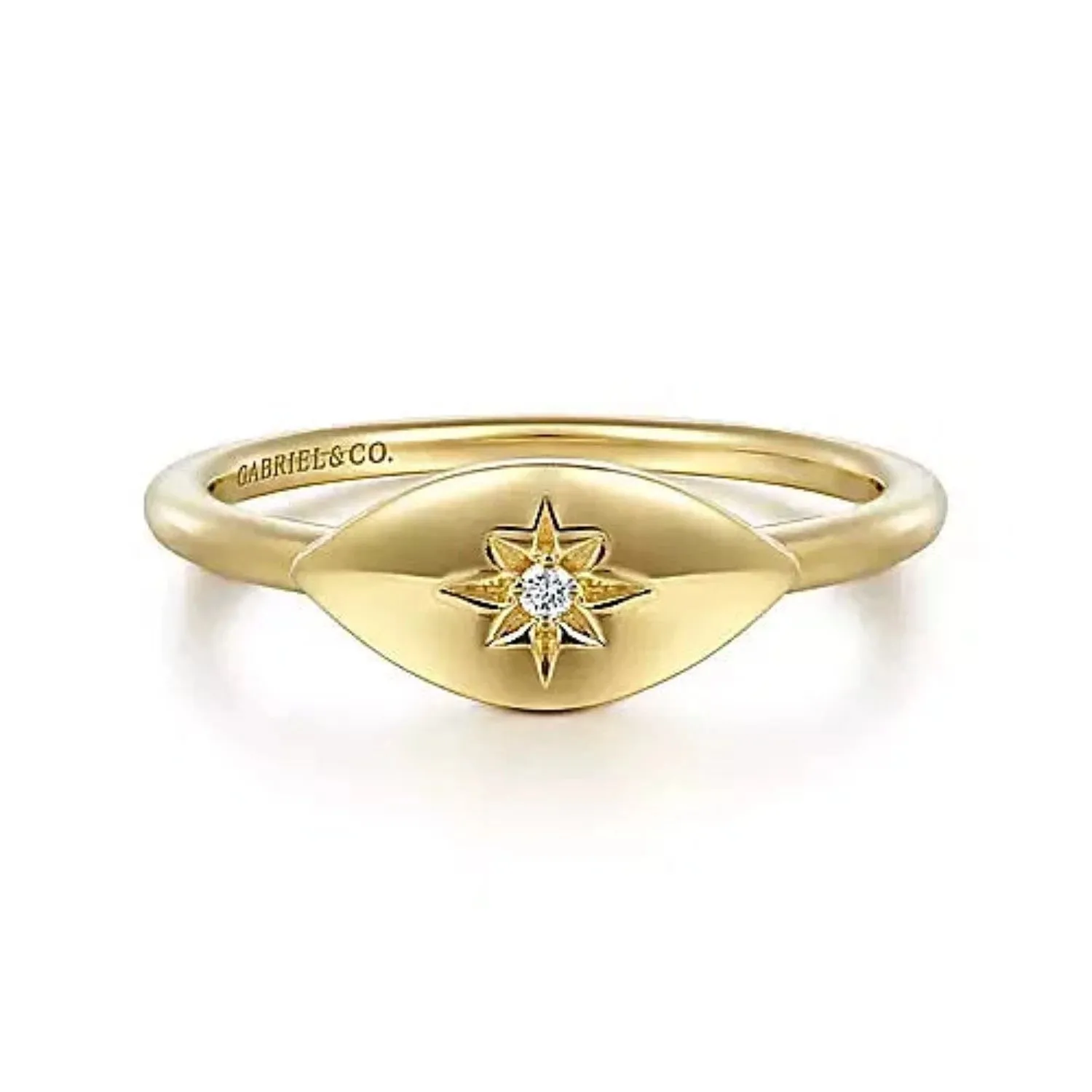 Gabriel & Co. Diamond Starburst Signet Ring