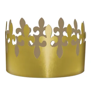 Gold Foil Fleur De Lis Crown 3.75in.