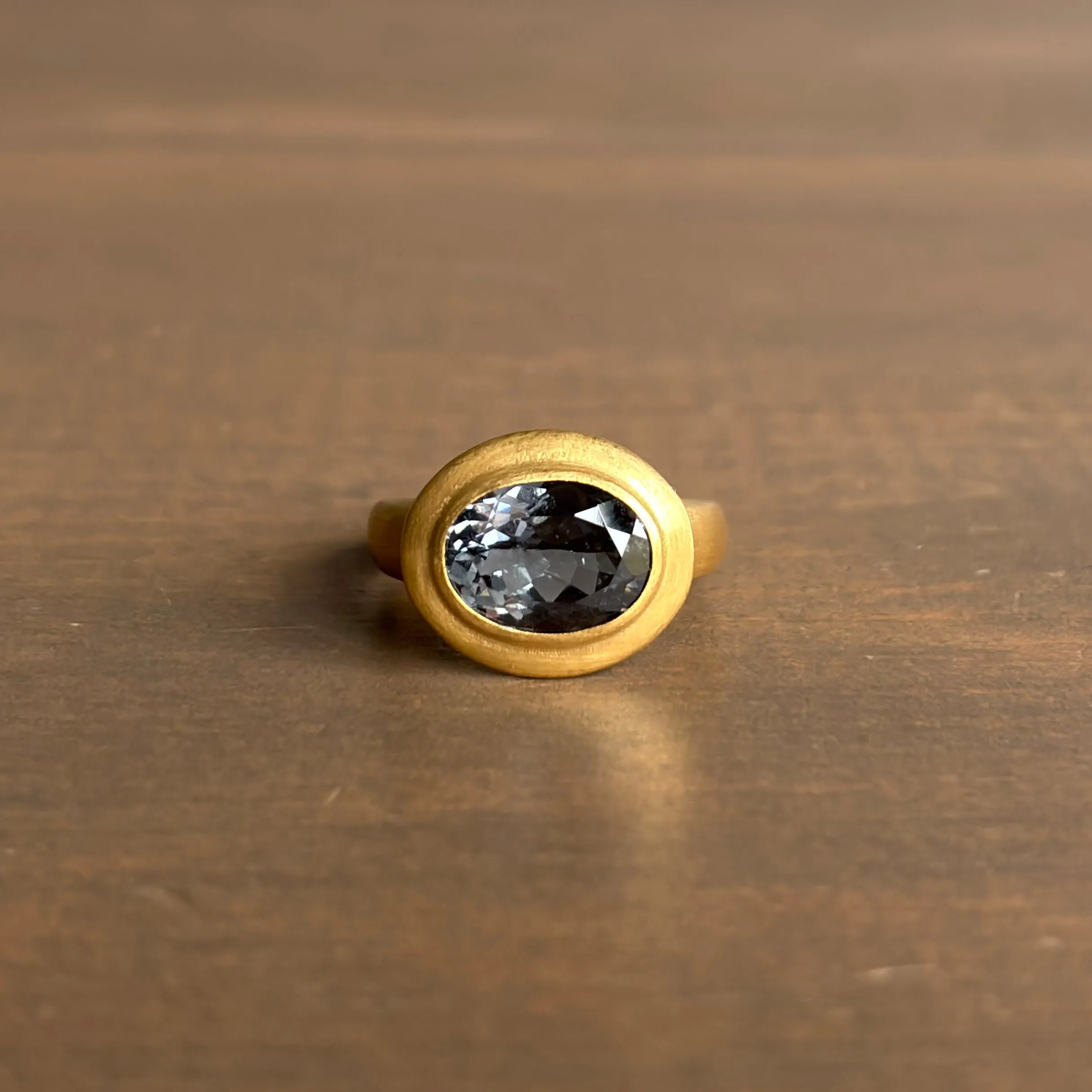 Greek-Inspired Grey Tourmaline Ring