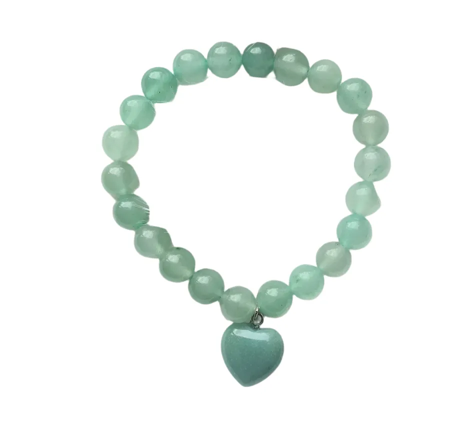 Green Aventurine Crystal Heart Bracelet