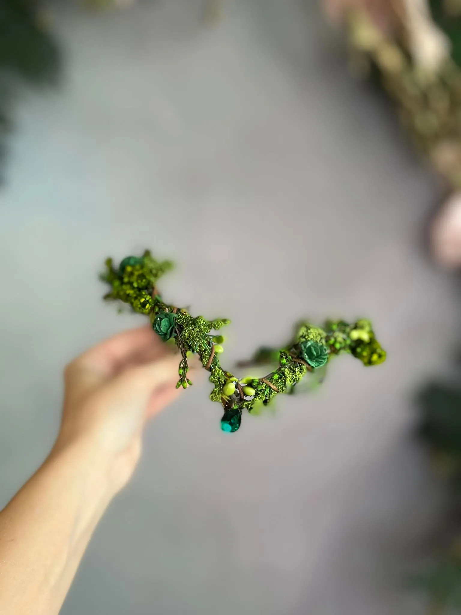 Greenery elf fairy tiara