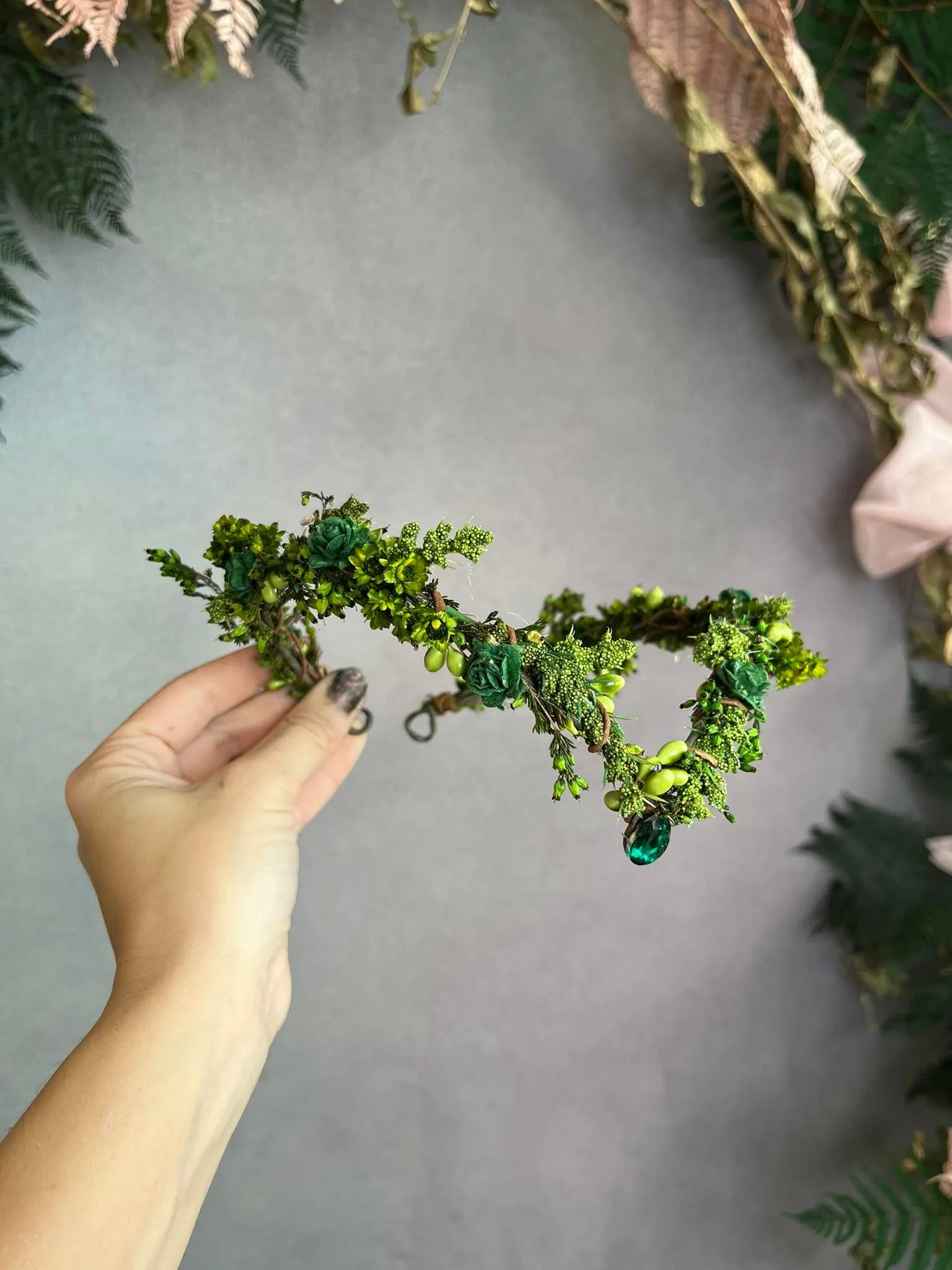 Greenery elf fairy tiara