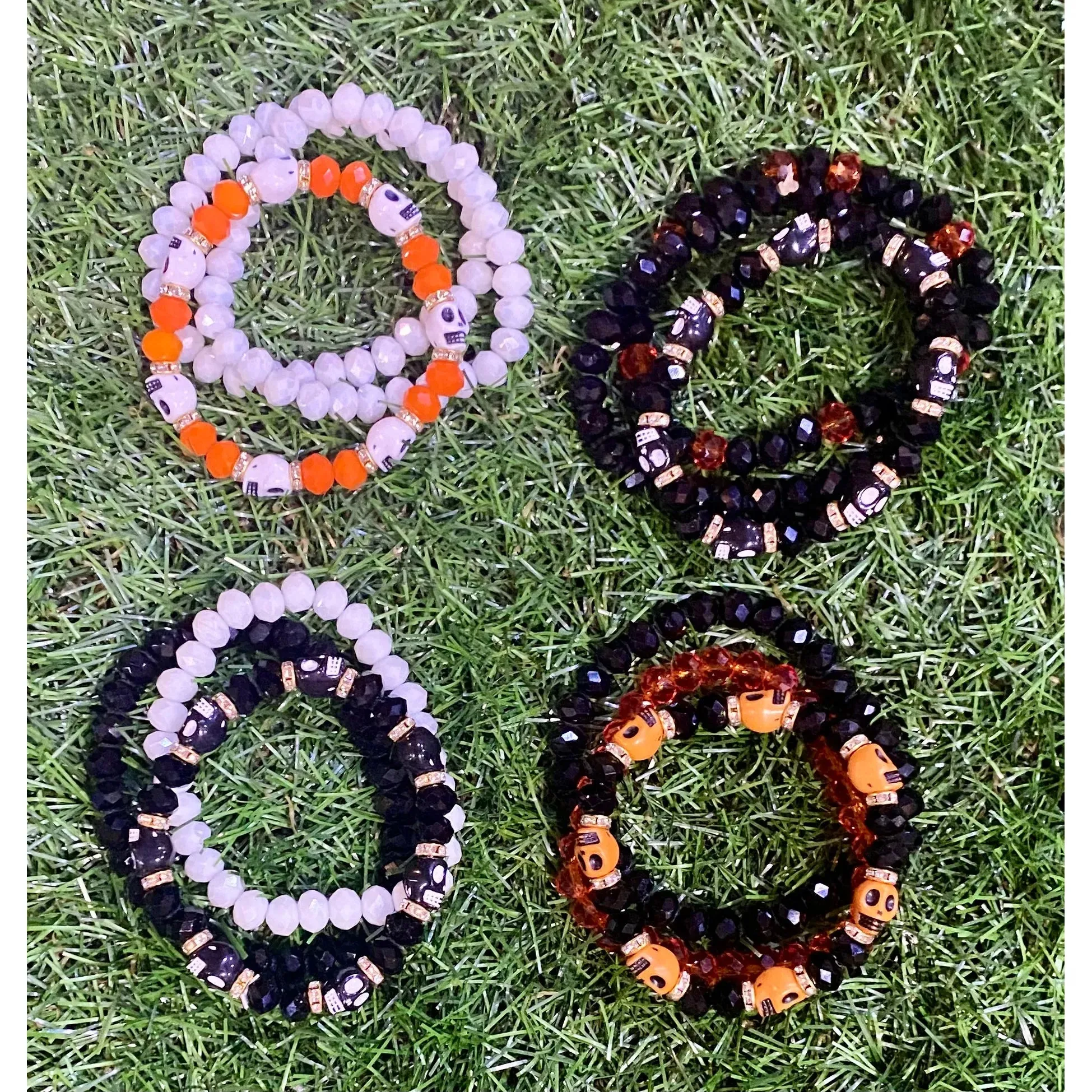 Halloween Beaded Stretchy Bracelet Set