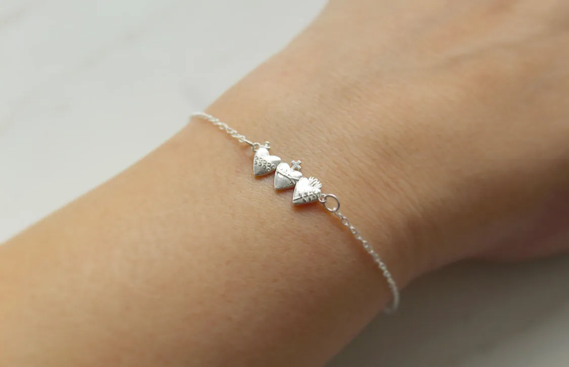 Holy Family Hearts® Bracelet in Sterling Silver