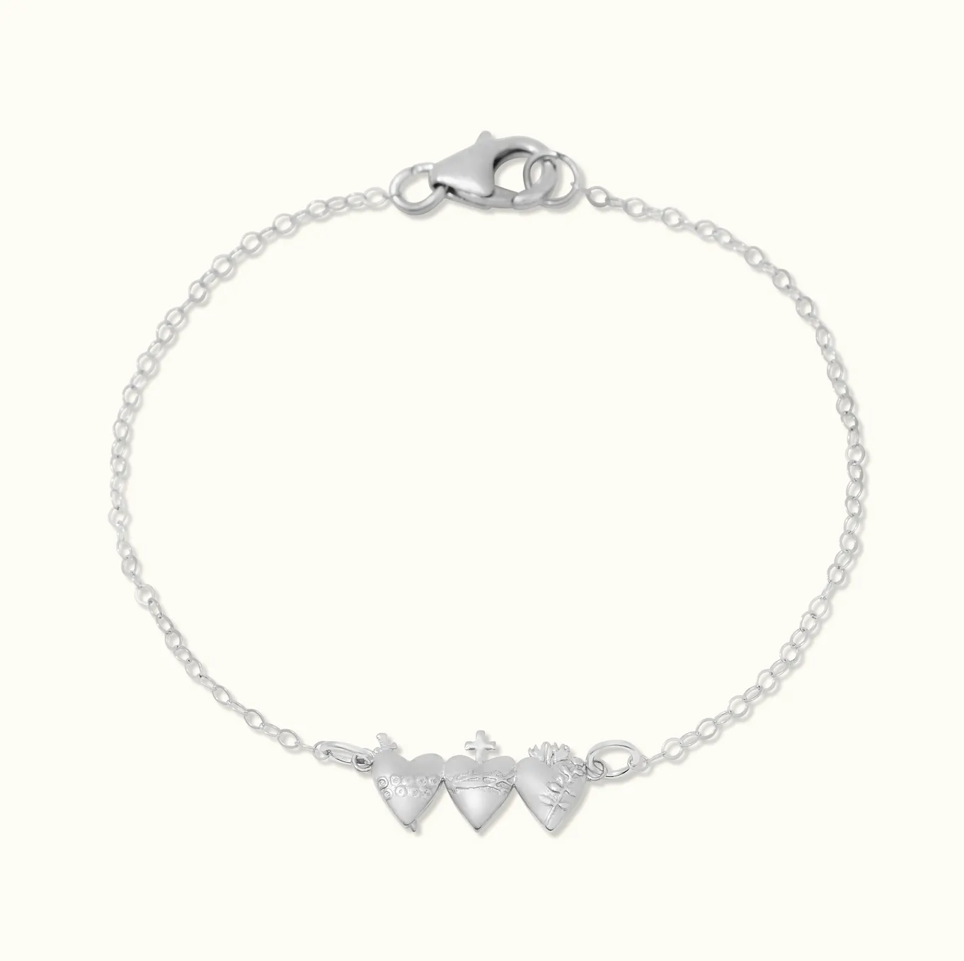 Holy Family Hearts® Bracelet in Sterling Silver