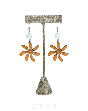 ILIHIA HAWAII LLC - Wooden Tiare w/ Moonstone Earring