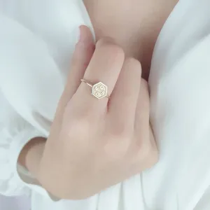 Initials hexagon ring