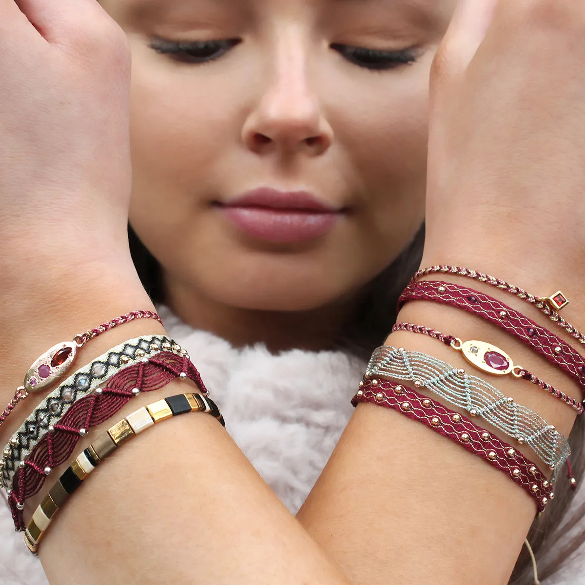 LUXURY MILA BRACELET WITH GOLD, GARNET AND RUBY