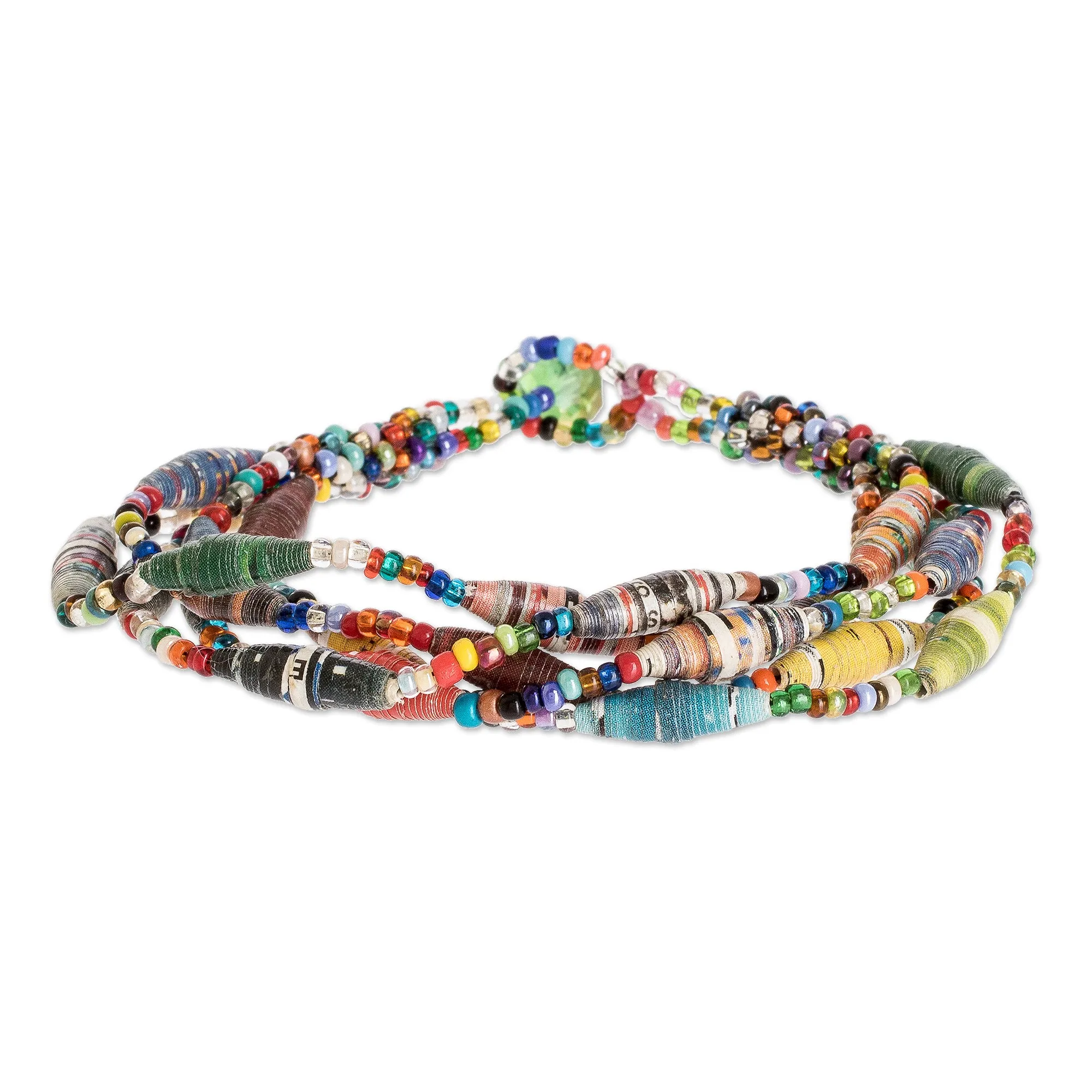 Multicolored Paper Beaded Bracelet - Bonds of Friendship  | NOVICA