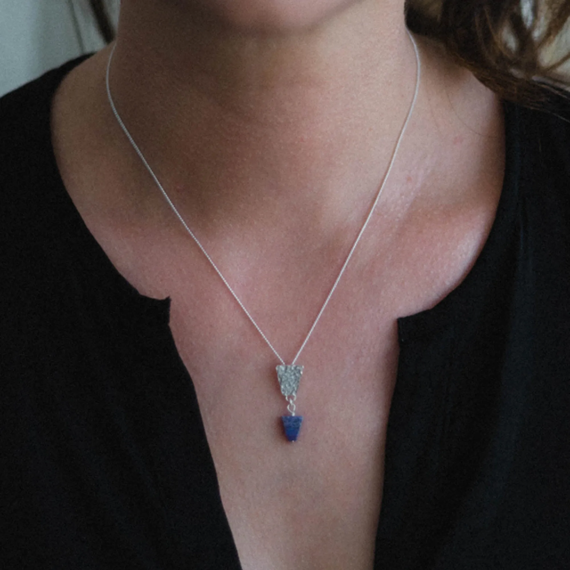 Nefertiti Lapis Lazuli Drop Pendant