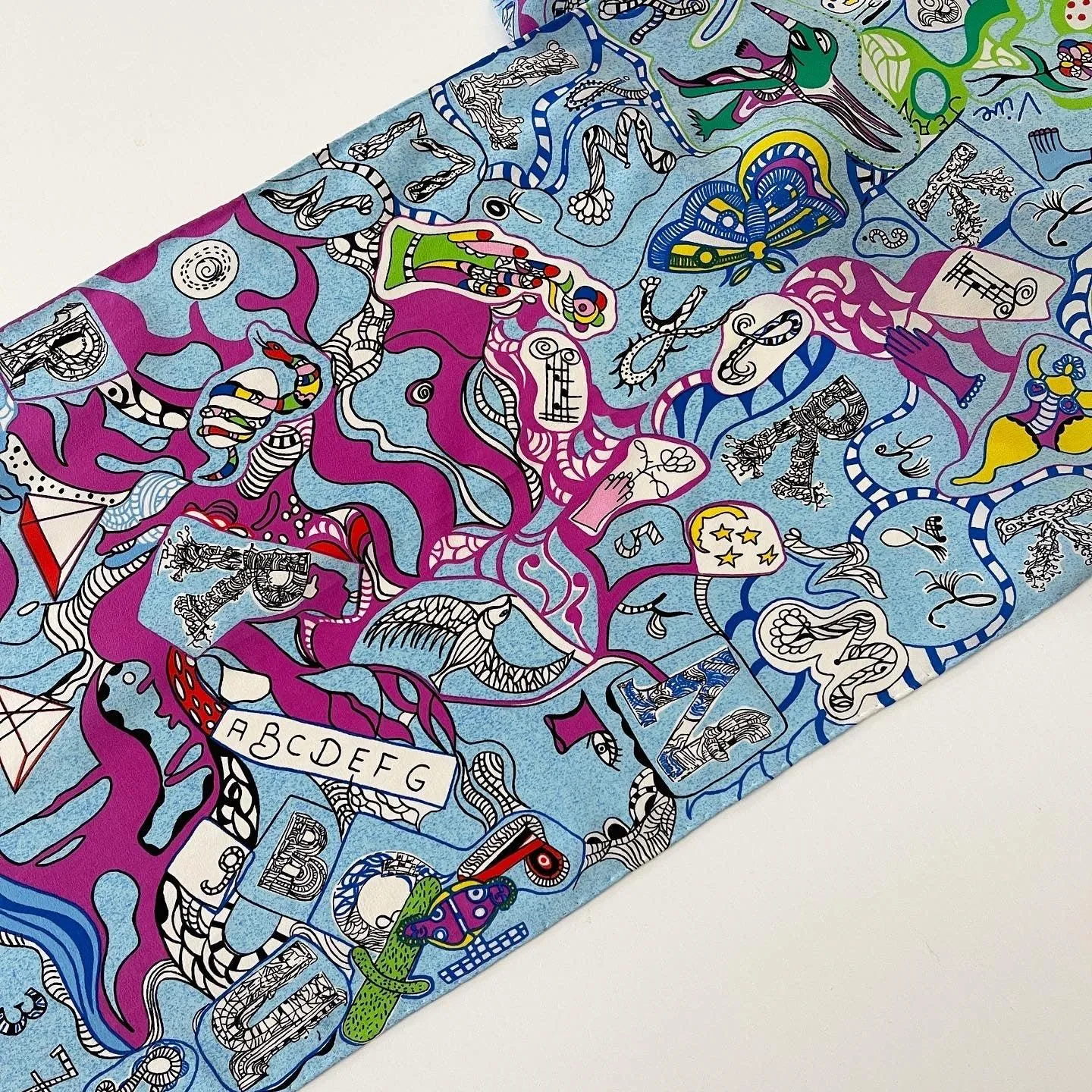 NIKI DE SAINT PHALLE L'Alphabet Silk Scarf